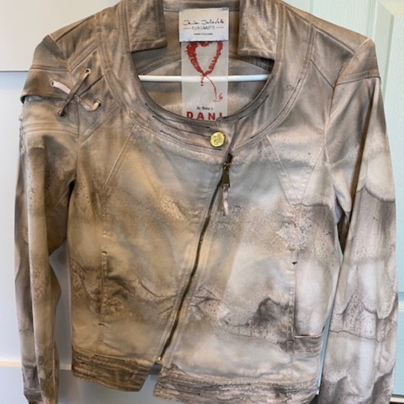 Elisa Cavaletti/Daniela Dallavalle jacket US S cotton beige/taupe mottled look - Picture 2 of 16